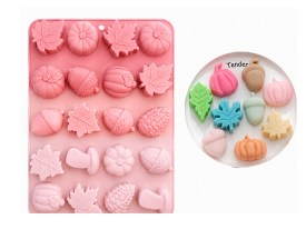 Molde silicona tricolor rosa 20 figuras otoño 